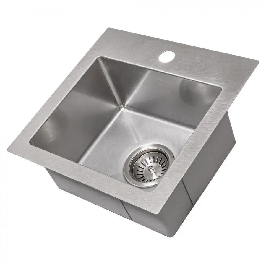 ZLINE 15" Topmount Single Bowl Bar Sink DuraSnow Stainless Steel, STS-15S by Farmhouse Kitchen and Bath