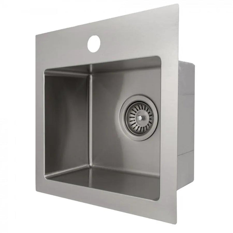 ZLINE 15" Topmount Single Bowl Bar Sink in Stainless Steel, STS-15 by Farmhouse Kitchen and Bath