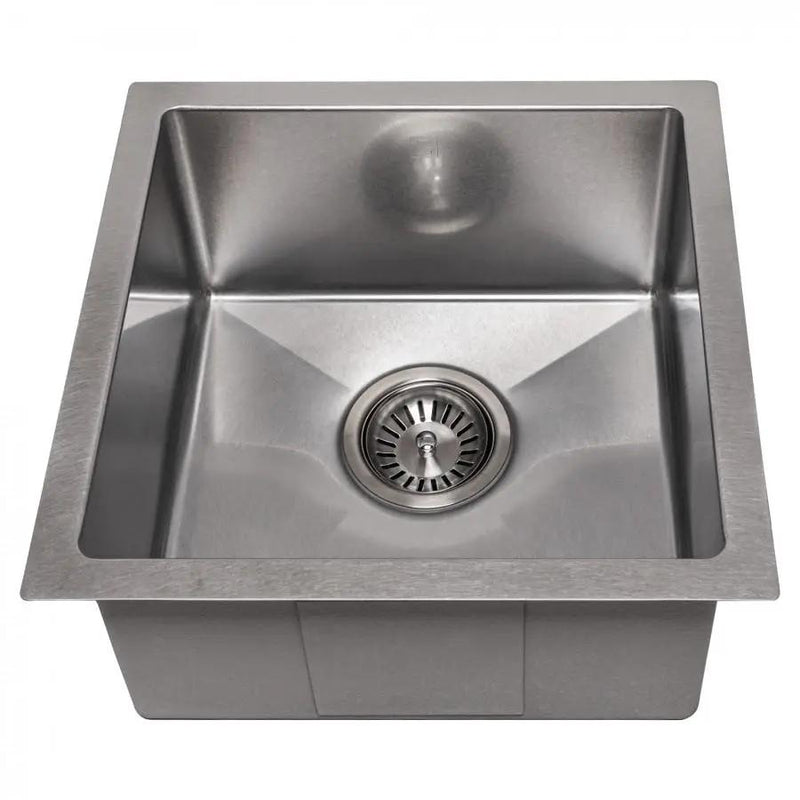 ZLINE 15" Undermount Single Bowl Bar Sink DuraSnow Stainless Steel, SUS-15S by Farmhouse Kitchen and Bath