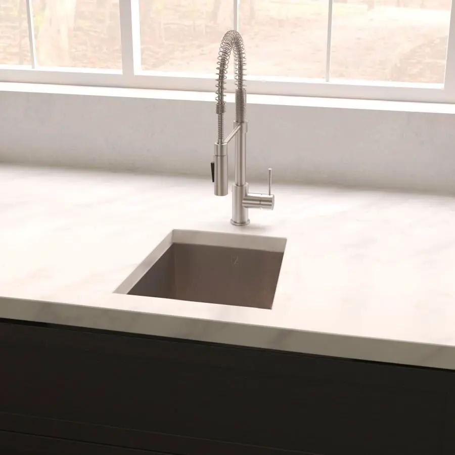 ZLINE 15" Undermount Single Bowl Bar Sink DuraSnow Stainless Steel, SUS-15S by Farmhouse Kitchen and Bath