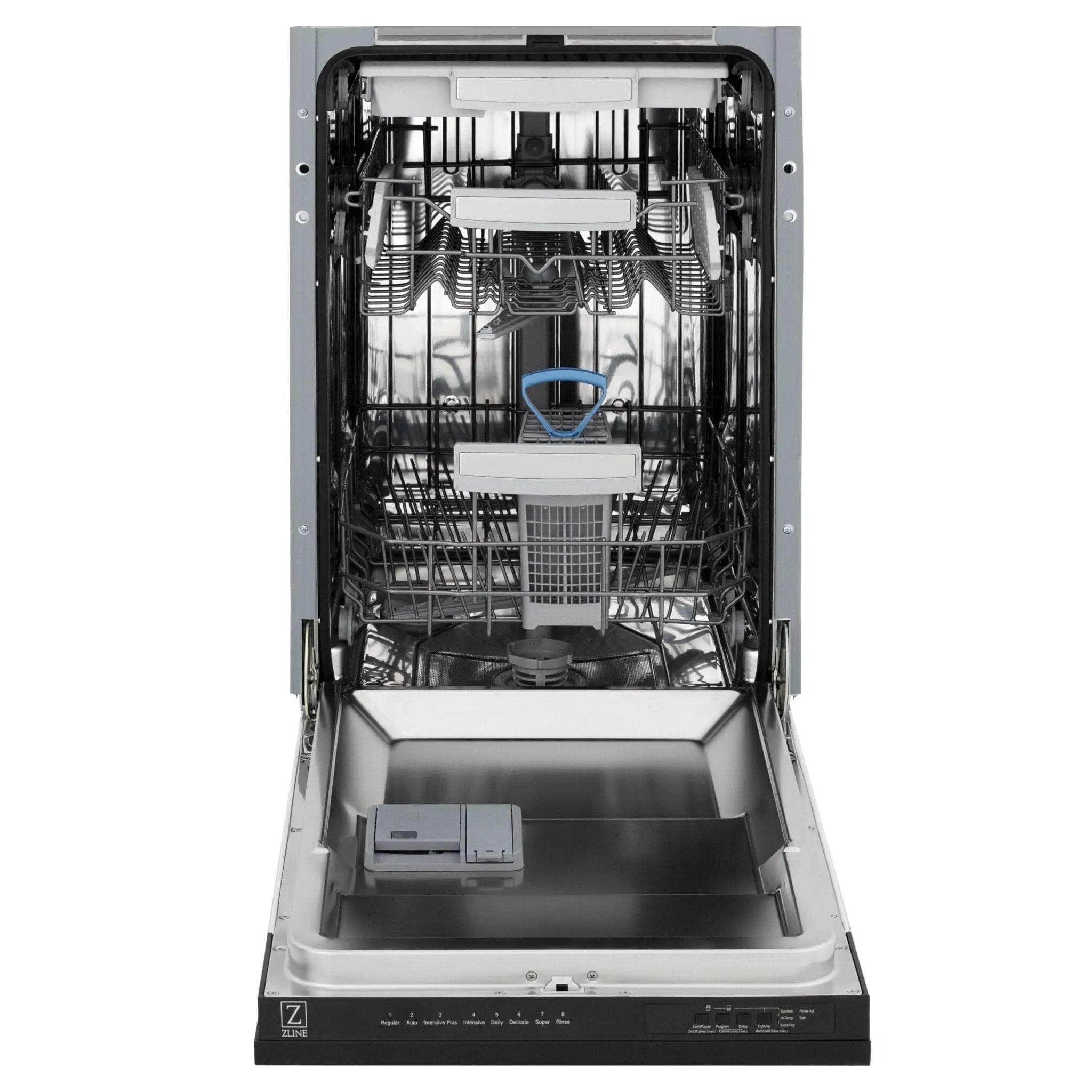 ZLINE 18" Dishwasher in Black matt panel, Stainless Tub, DWV-BLM-18 by Farmhouse Kitchen and Bath