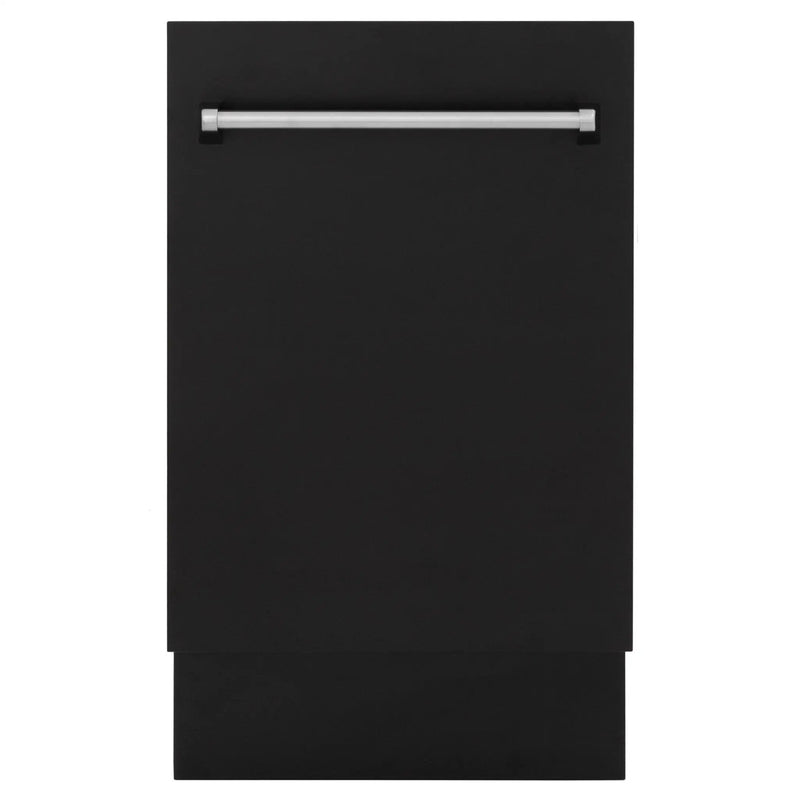 ZLINE 18" Dishwasher in Black matt panel, Stainless Tub, DWV-BLM-18 by Farmhouse Kitchen and Bath