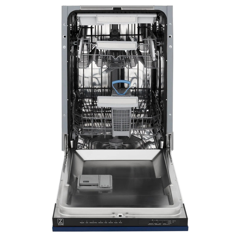 ZLINE 18" Dishwasher in Blue gloss panel, Stainless Tub, DWV-BG-18 by Farmhouse Kitchen and Bath