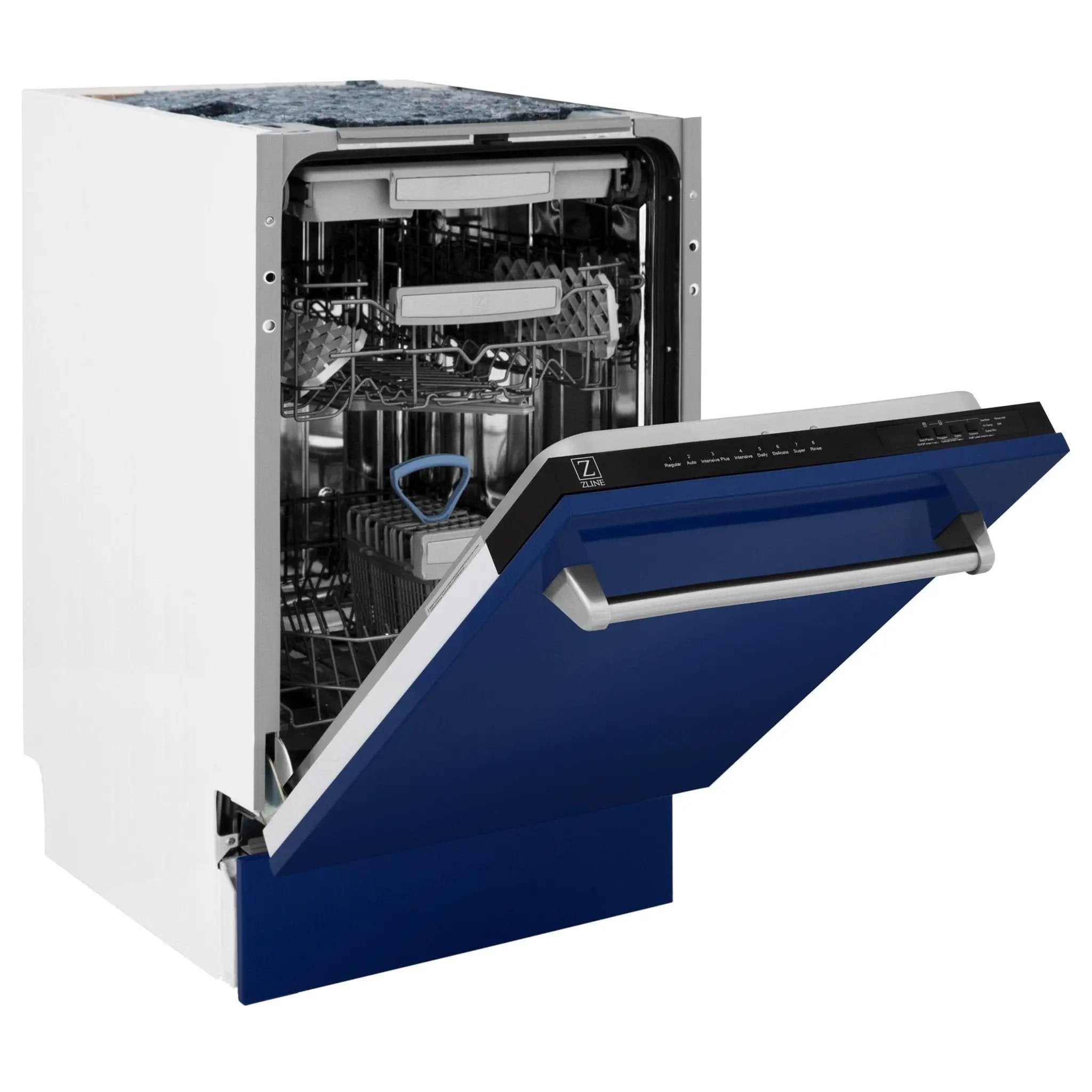 ZLINE 18" Dishwasher in Blue gloss panel, Stainless Tub, DWV-BG-18 by Farmhouse Kitchen and Bath