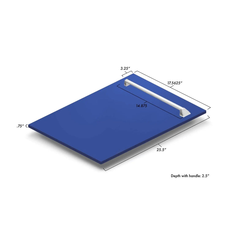 ZLINE 18" Dishwasher in Blue matt panel, Stainless Tub, DWV-BM-18 by Farmhouse Kitchen and Bath