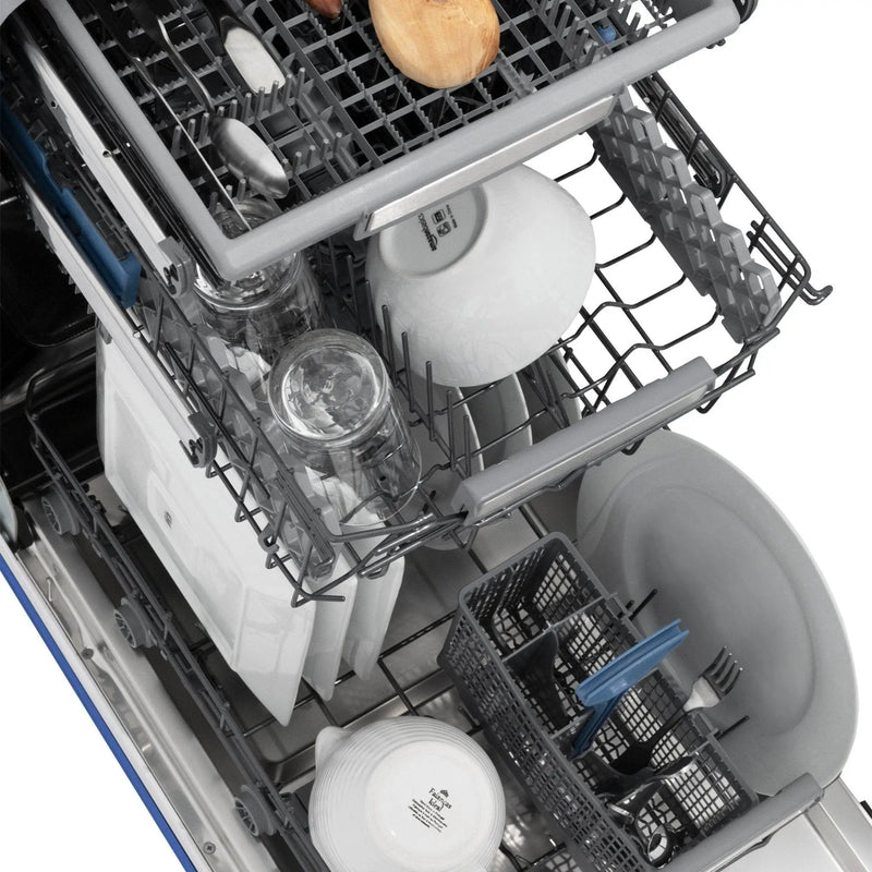 ZLINE 18" Dishwasher in Blue matt panel, Stainless Tub, DWV-BM-18 by Farmhouse Kitchen and Bath