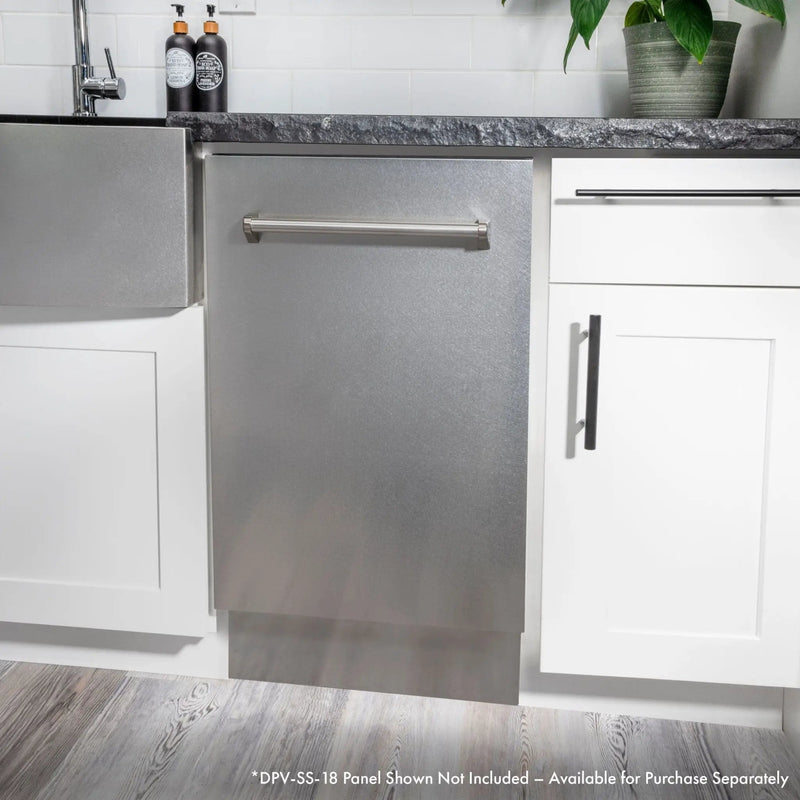 ZLINE 18" Dishwasher in Custom Panel Ready, StainlessTub, DWV-18 by Farmhouse Kitchen and Bath