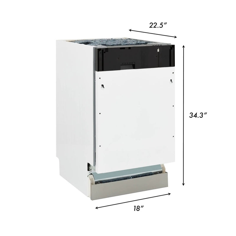 ZLINE 18" Dishwasher in Custom Panel Ready, StainlessTub, DWV-18 by Farmhouse Kitchen and Bath
