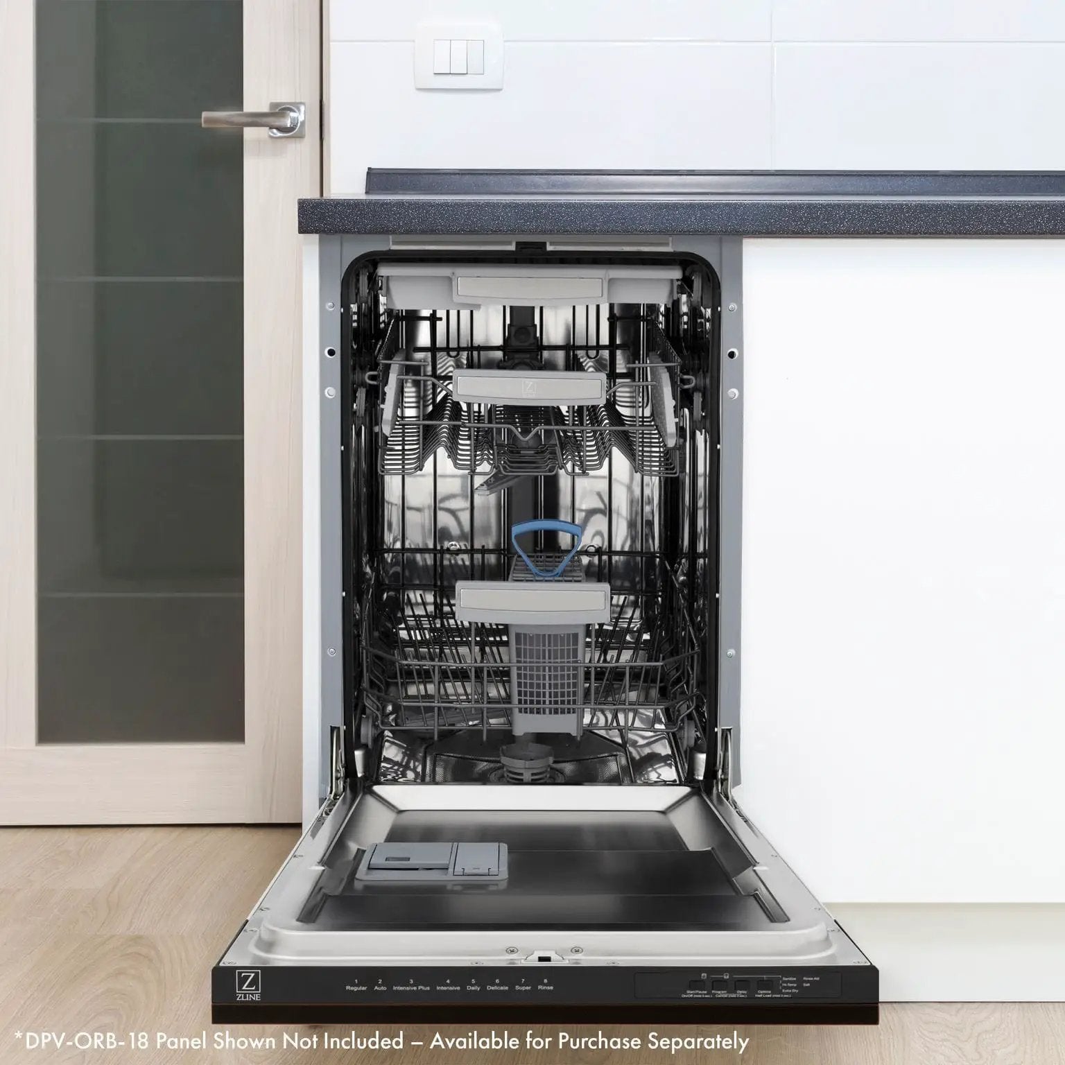 ZLINE 18" Dishwasher in Custom Panel Ready, StainlessTub, DWV-18 by Farmhouse Kitchen and Bath