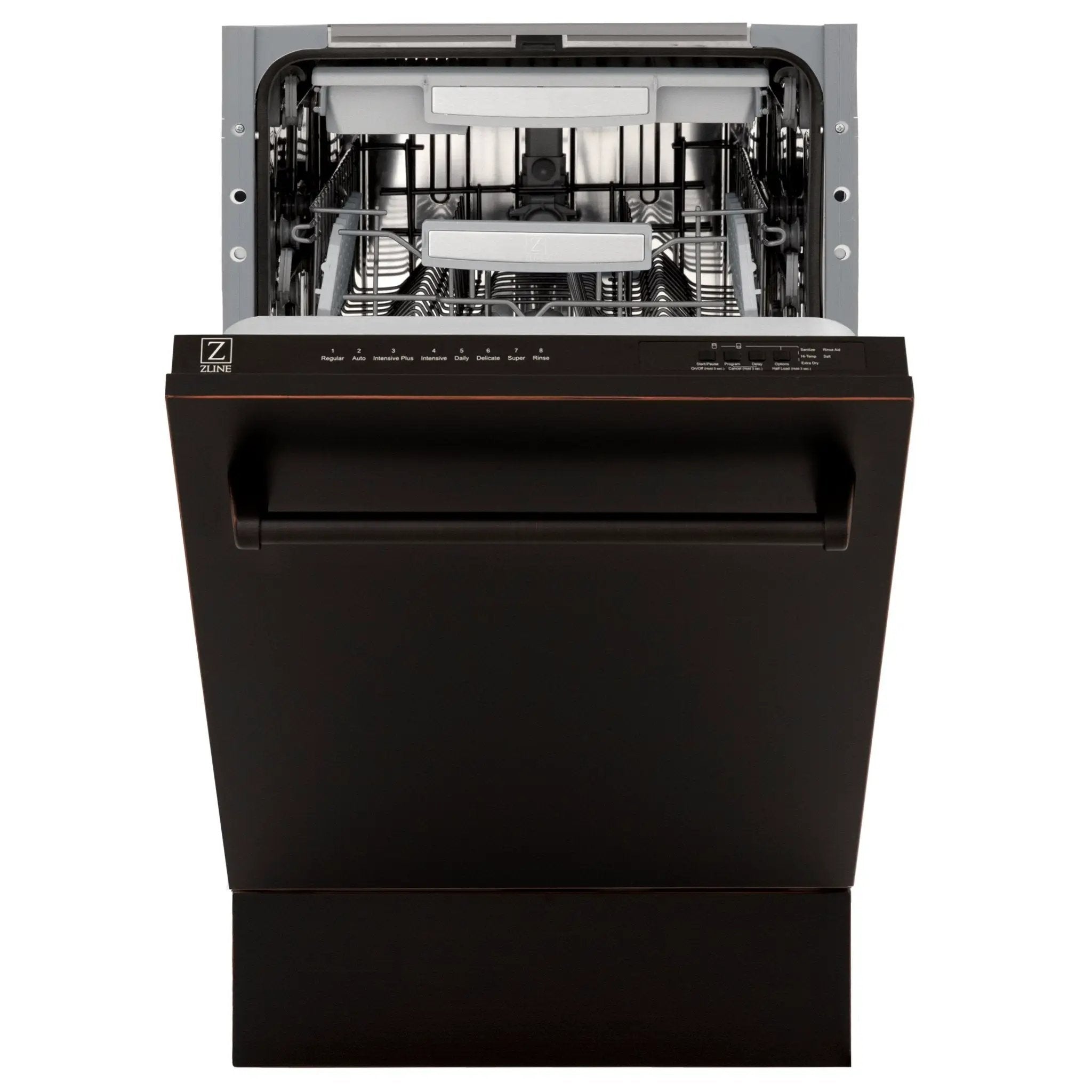 ZLINE 18" Dishwasher, Oil Rubbed Bronze panel, Stainless Tub, DWV-ORB-18 by Farmhouse Kitchen and Bath