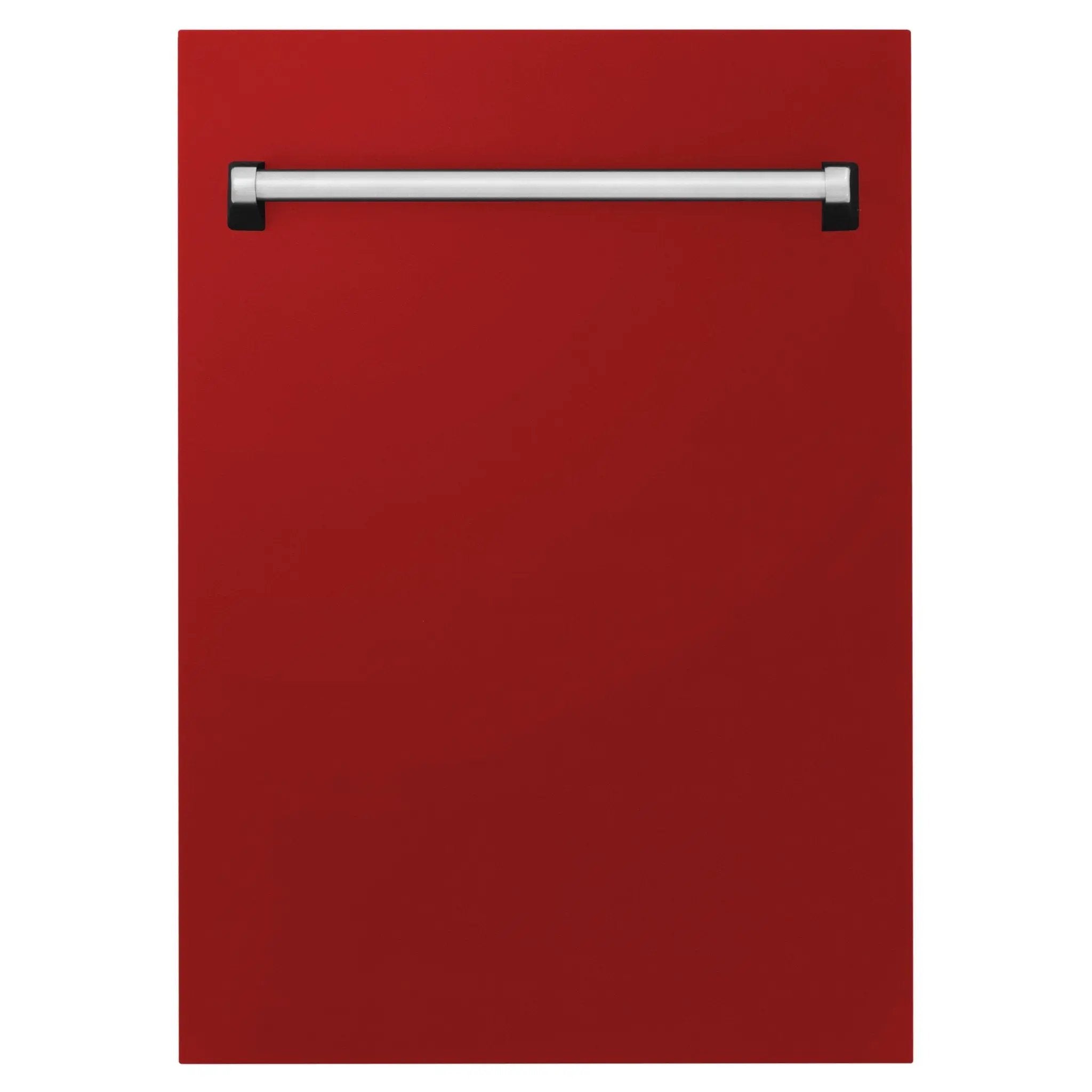 ZLINE 18" Dishwasher, Red Gloss panel, Stainless Tub, DWV-RG-18 by Farmhouse Kitchen and Bath
