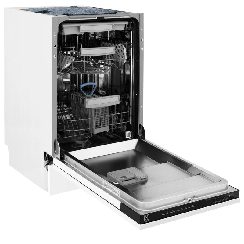 ZLINE 18" Dishwasher, White Matte panel, Stainless Tub, DWV-WM-18 by Farmhouse Kitchen and Bath