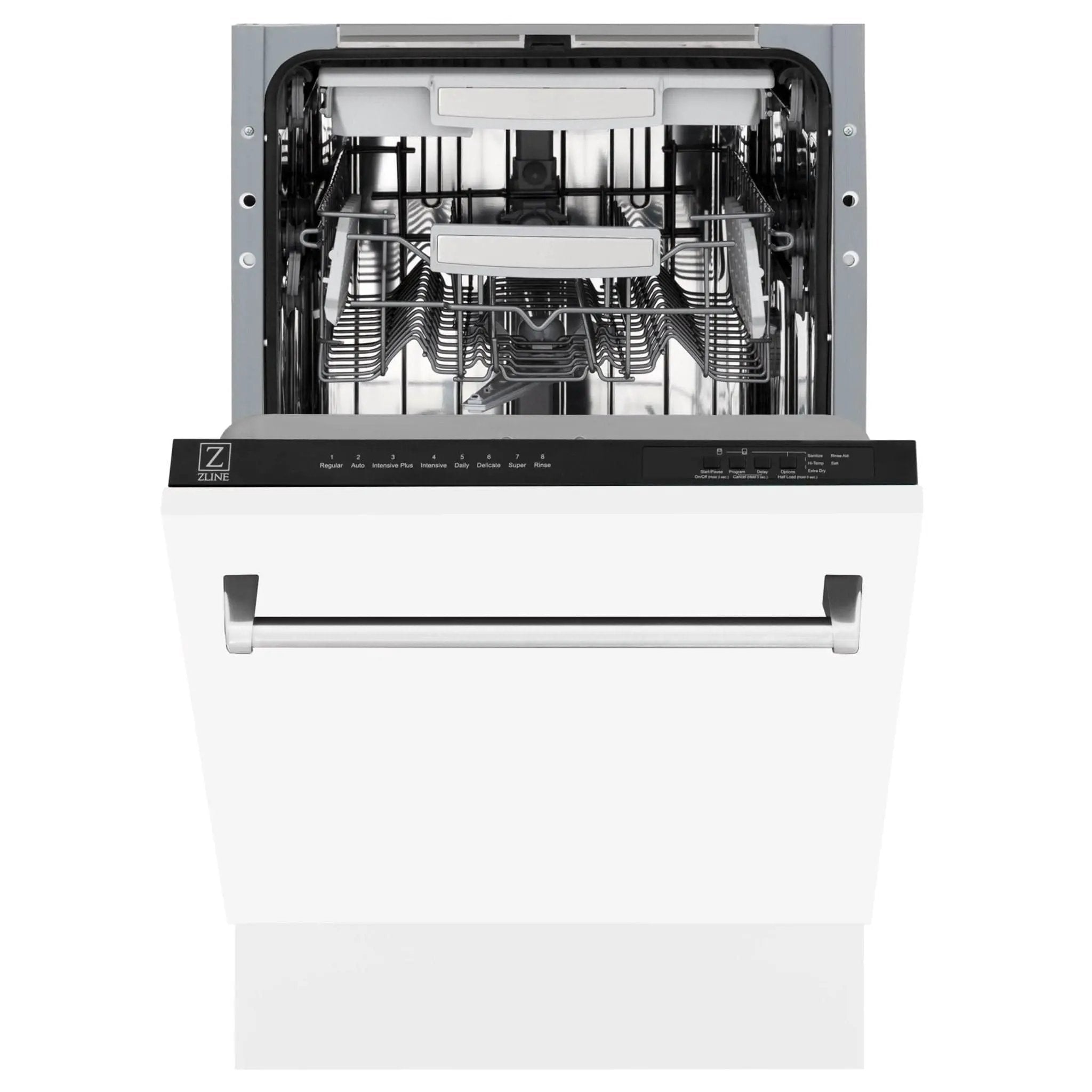 ZLINE 18" Dishwasher, White Matte panel, Stainless Tub, DWV-WM-18 by Farmhouse Kitchen and Bath