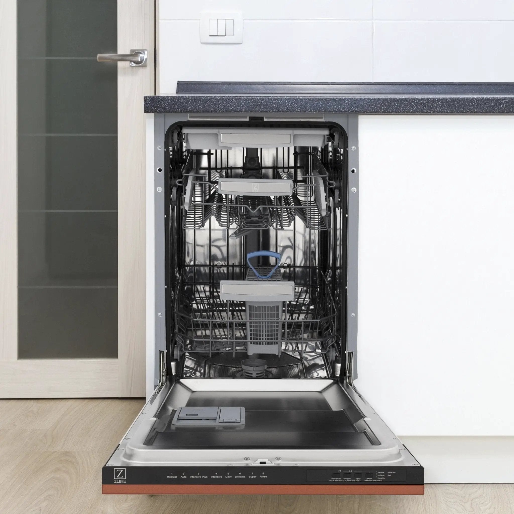 ZLINE 18" Dishwasher with Copper panel, Stainless Tub, DWV-C-18 by Farmhouse Kitchen and Bath