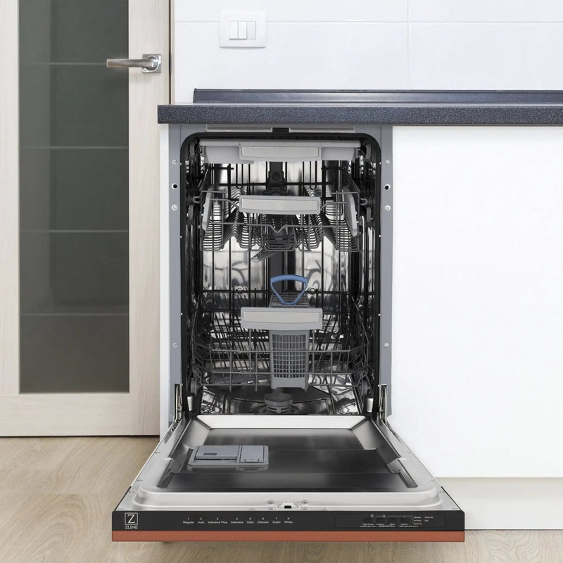 ZLINE 18" Dishwasher with Copper panel, Stainless Tub, DWV-C-18 by Farmhouse Kitchen and Bath
