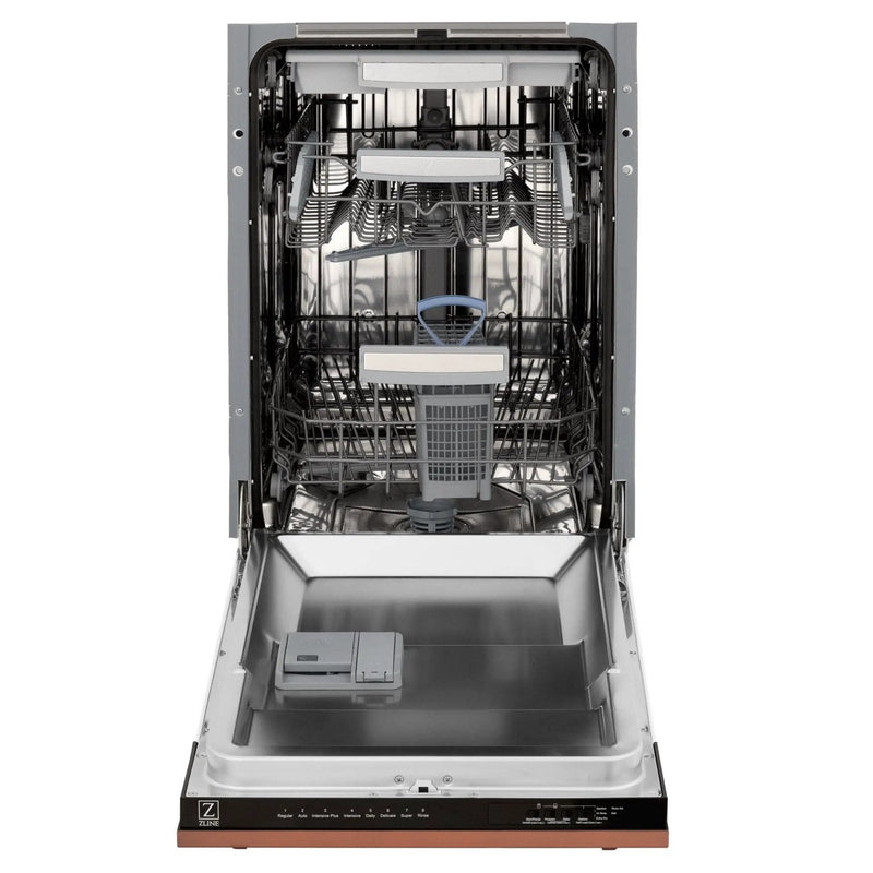 ZLINE 18" Dishwasher with Copper panel, Stainless Tub, DWV-C-18 by Farmhouse Kitchen and Bath