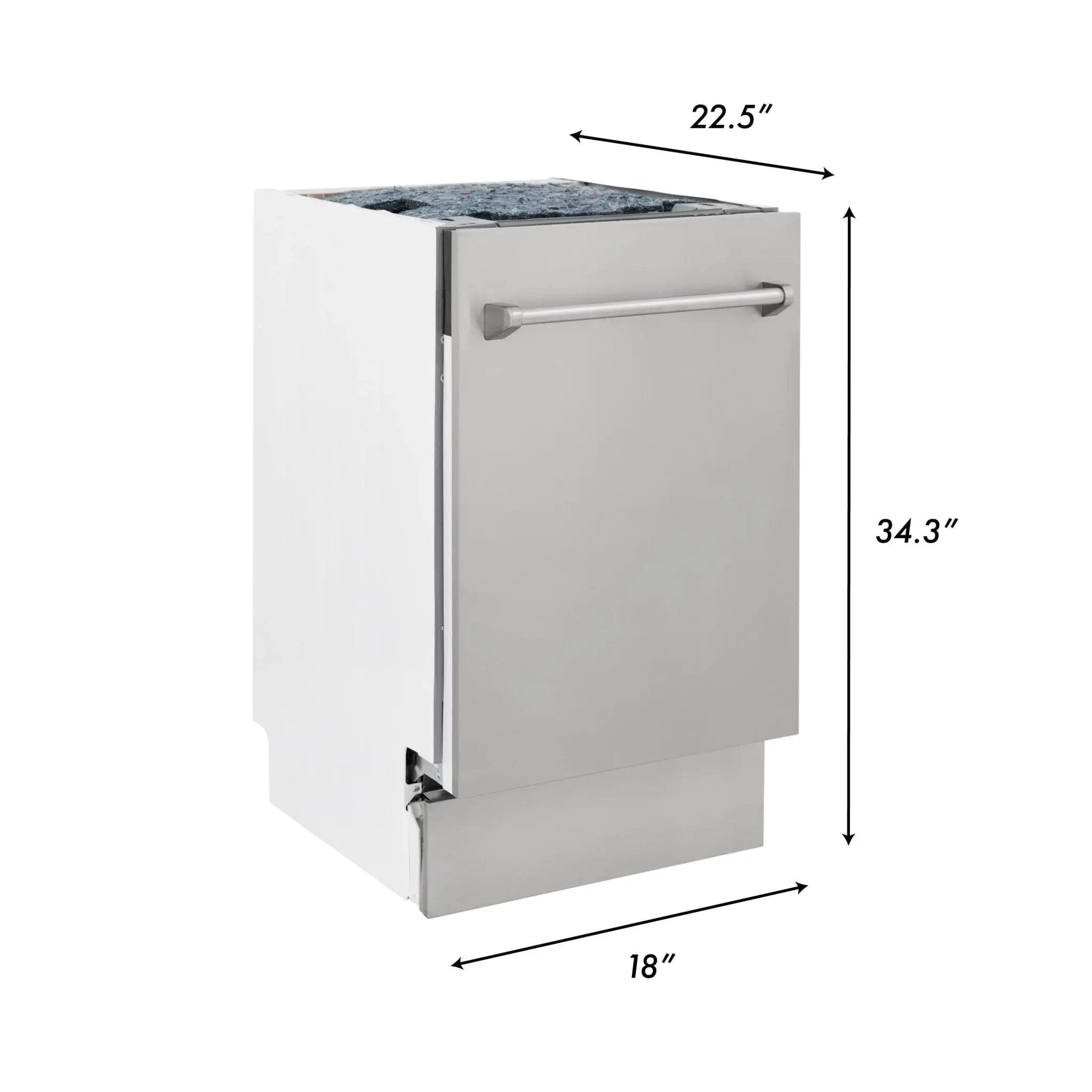 ZLINE 18 in. Tallac Series 3rd Rack Top Control Dishwasher in a Stainless Steel Tub DWV-BS-18 by Farmhouse Kitchen and Bath