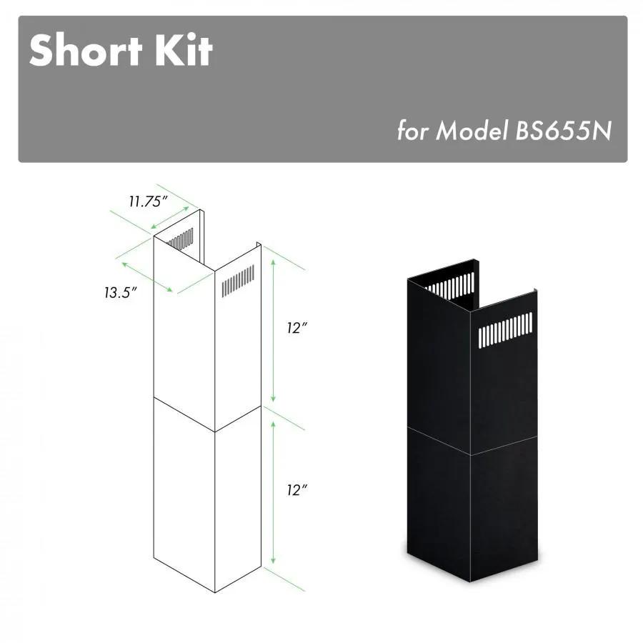 ZLINE 2-12" Short Chimney Pieces for 7 ft. to 8 ft. Ceilings (SK-BS655N) by Farmhouse Kitchen and Bath