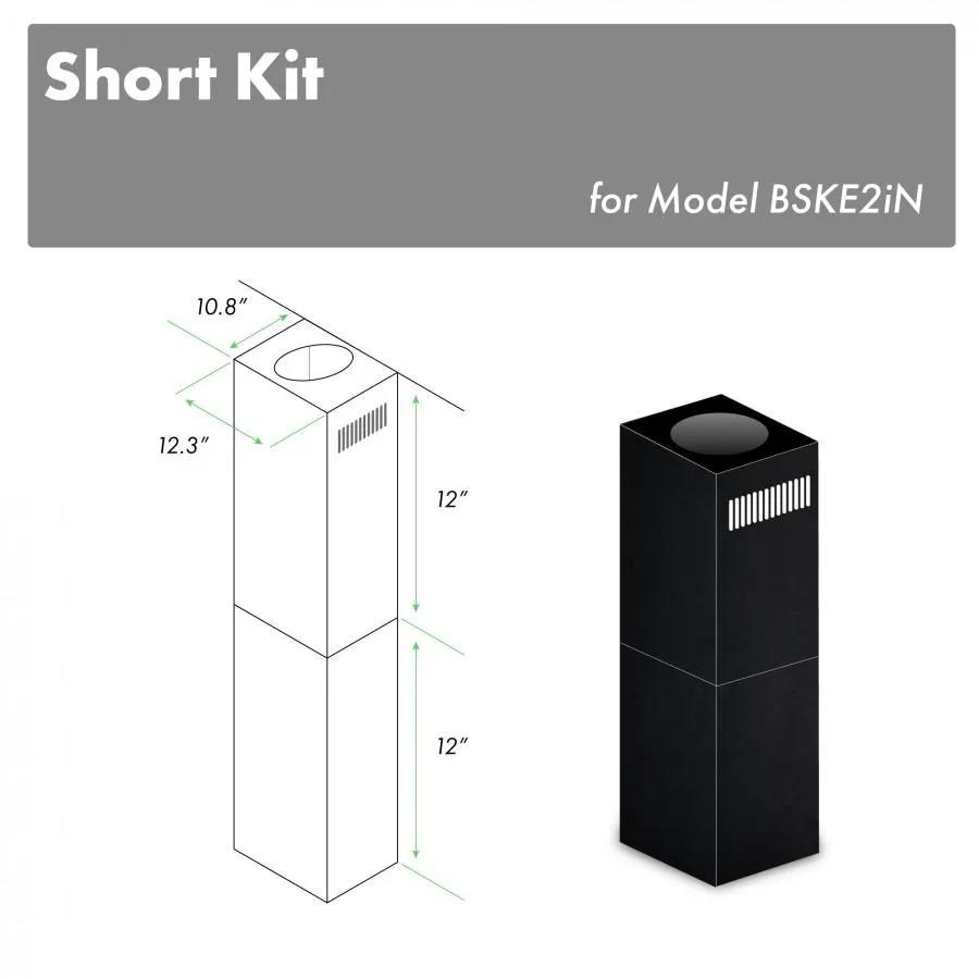 ZLINE 2-12" Short Chimney Pieces for 7 ft. to 8 ft. Ceilings (SK-BSKE2iN) by Farmhouse Kitchen and Bath