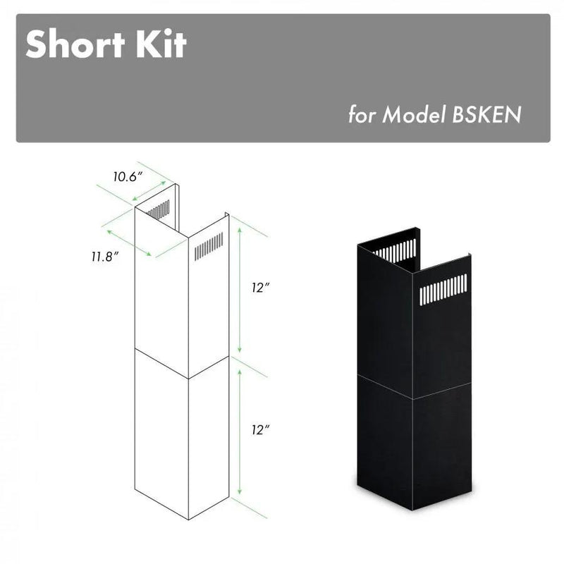 ZLINE 2-12" Short Chimney Pieces for 7 ft. to 8 ft. Ceilings (SK-BSKEN) by Farmhouse Kitchen and Bath