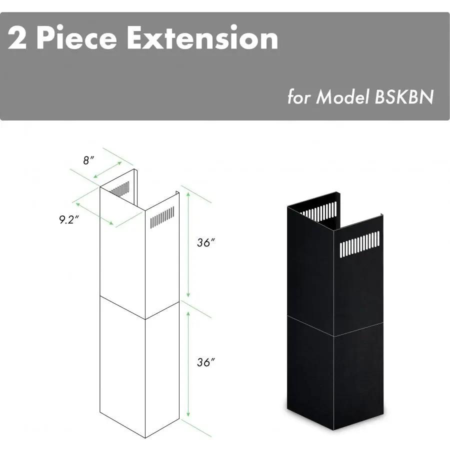 ZLINE 2-36" Chimney Extensions, 10'-12' Ceilings, 2PCEXT-BSKBN by Farmhouse Kitchen and Bath