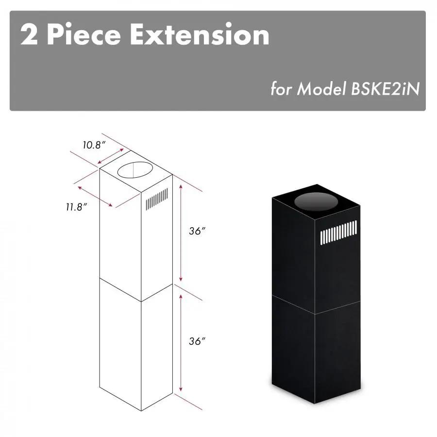 ZLINE 2-36" Chimney Extensions for 10 ft. to 12 ft. Ceilings, 2PCEXT-BSKE2iN by Farmhouse Kitchen and Bath