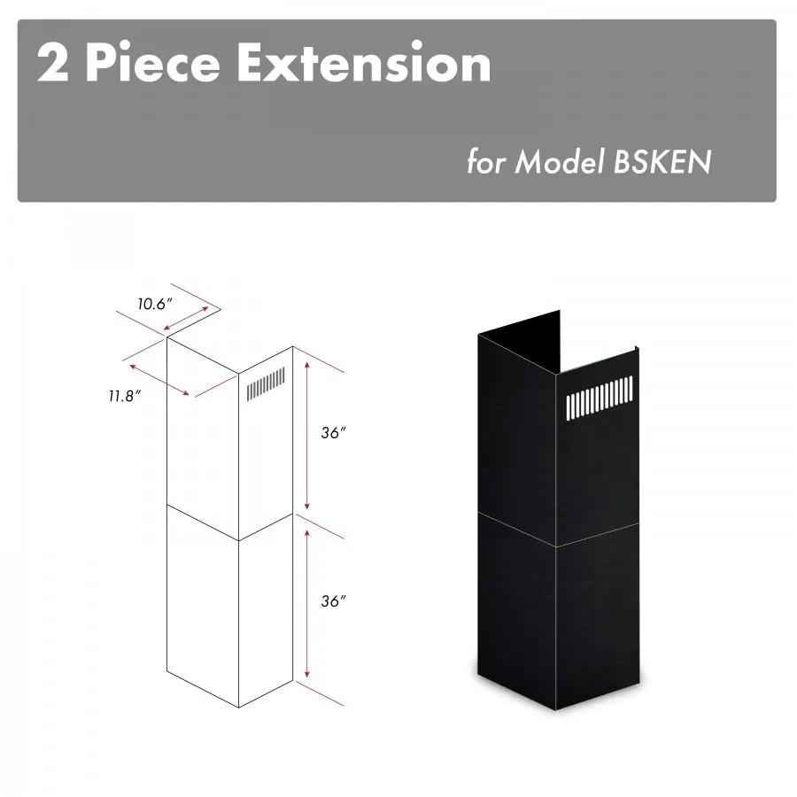 ZLINE 2-36" Chimney Extensions for 10 ft. to 12 ft. Ceilings, 2PCEXT-BSKEN by Farmhouse Kitchen and Bath