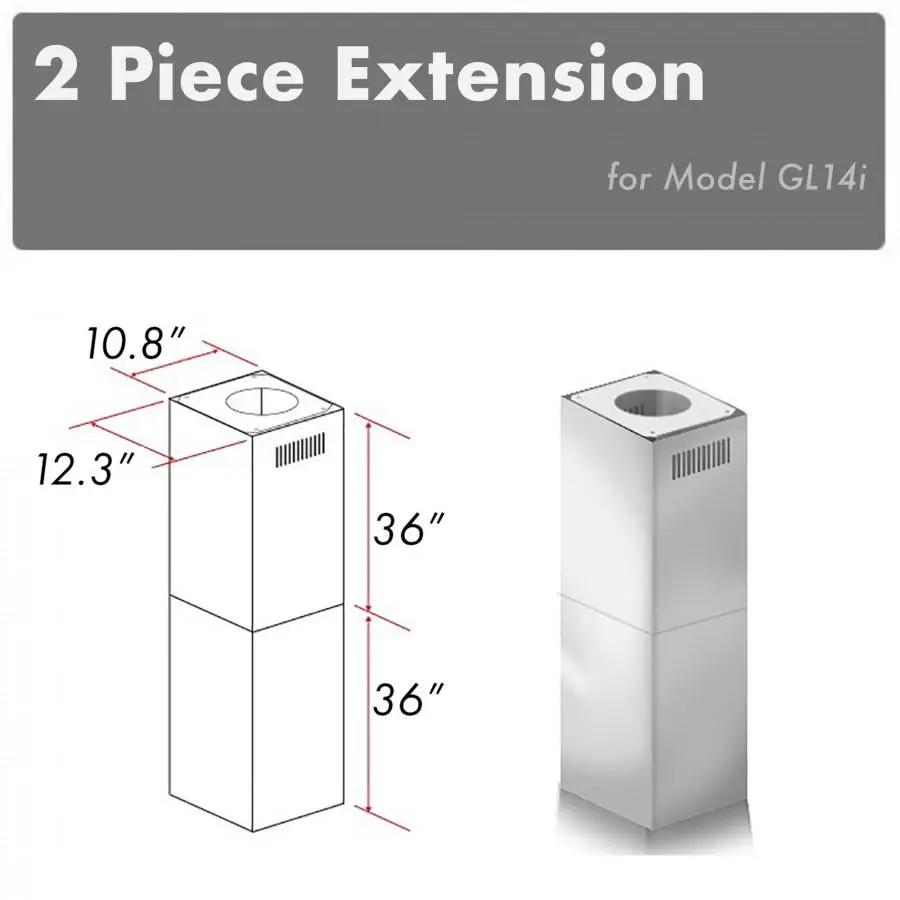 ZLINE 2 Piece Chimney Extension for 10'-12' Ceiling, 2PCEXT-GL14i by Farmhouse Kitchen and Bath