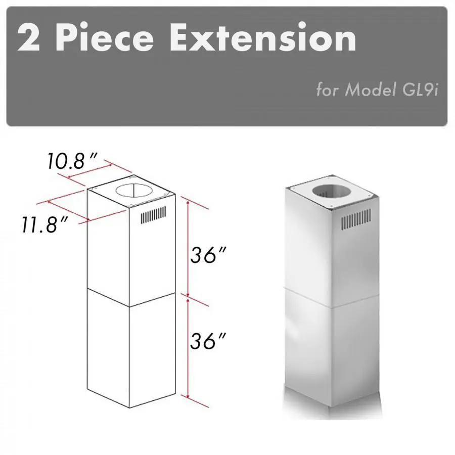 ZLINE 2 Piece Chimney Extension for 10'-12' Ceiling, 2PCEXT-GL9i by Farmhouse Kitchen and Bath
