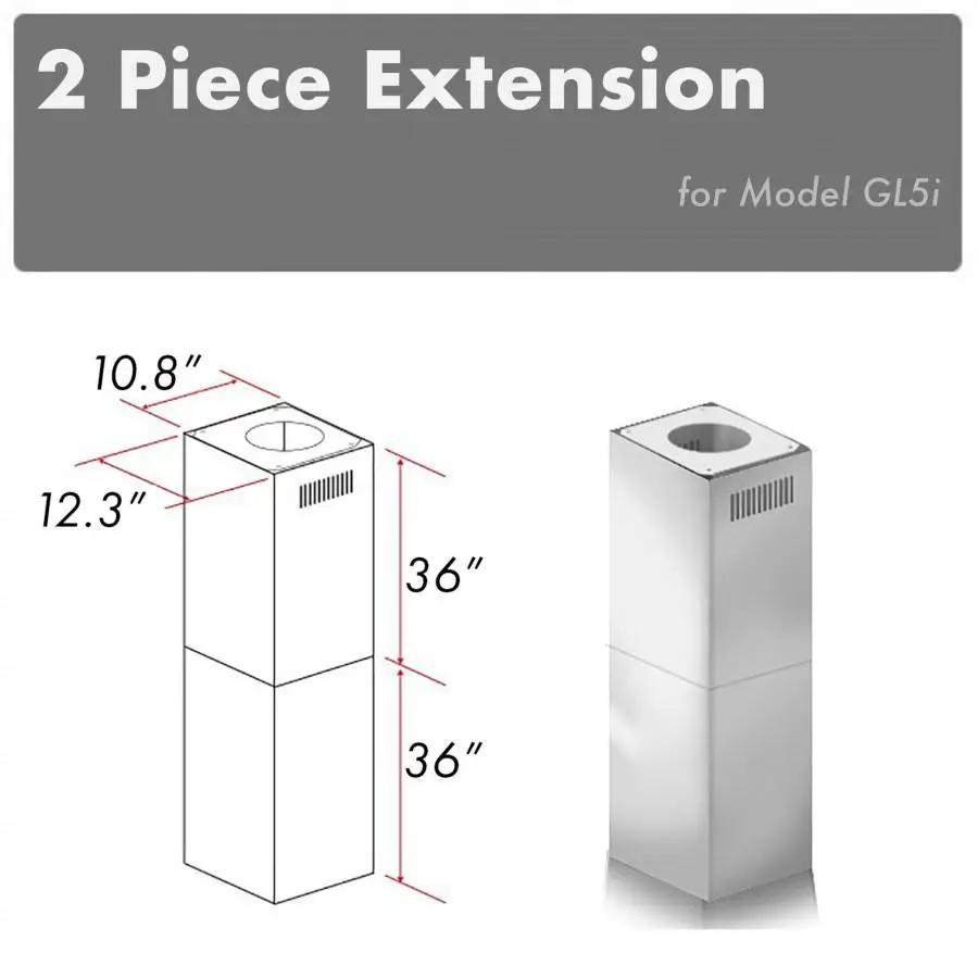 ZLINE 2 Piece Chimney Extension for 10ft-12ft Ceiling, 2PCEXT-GL5i by Farmhouse Kitchen and Bath