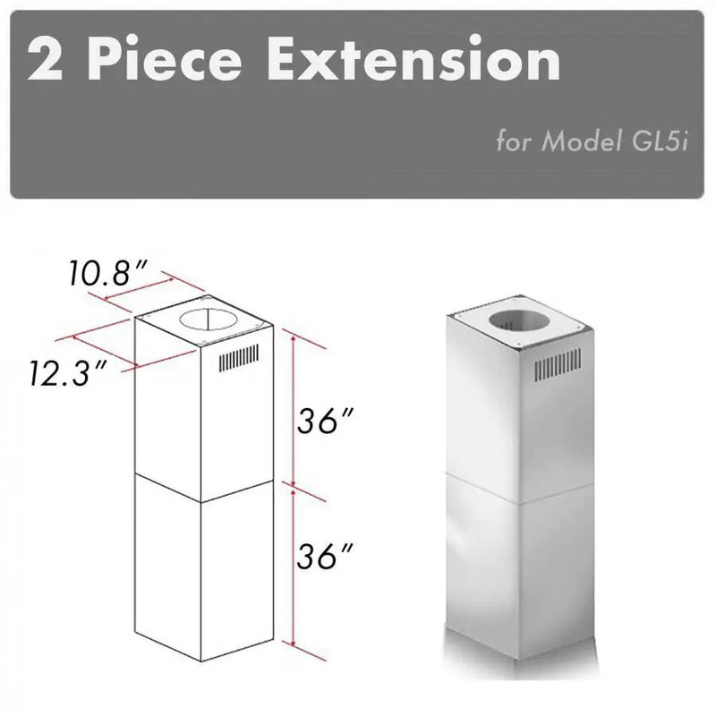 ZLINE 2 Piece Chimney Extension for 10ft-12ft Ceiling, 2PCEXT-GL5i by Farmhouse Kitchen and Bath