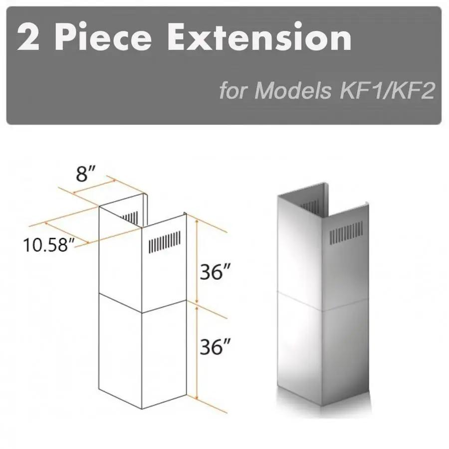 ZLINE 2 Piece Chimney Extension for 12' Ceiling, 2PCEXT-KF1 by Farmhouse Kitchen and Bath