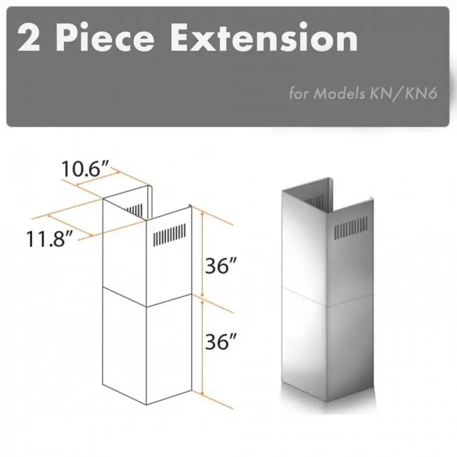 ZLINE 2 Piece Chimney Extension for 12' Ceiling, 2PCEXT-KN by Farmhouse Kitchen and Bath