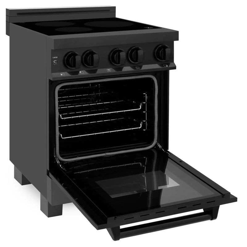 ZLINE 24" 2.8 cu. ft. Induction Range with a 3 Element Stove and Electric Oven in Black Stainless Steel RAIND-BS-24 by Farmhouse Kitchen and Bath