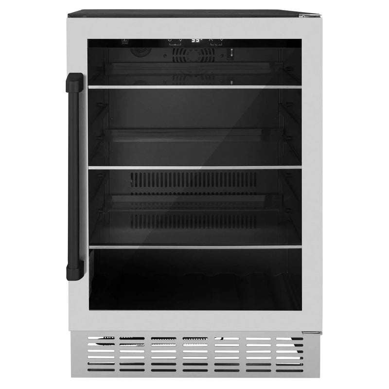 ZLINE 24" Autograph 154 Can Beverage Cooler Fridge with Adjustable Shelves in Stainless Steel with Champagne Bronze Accents RBVZ-US-24-CB by Farmhouse Kitchen and Bath