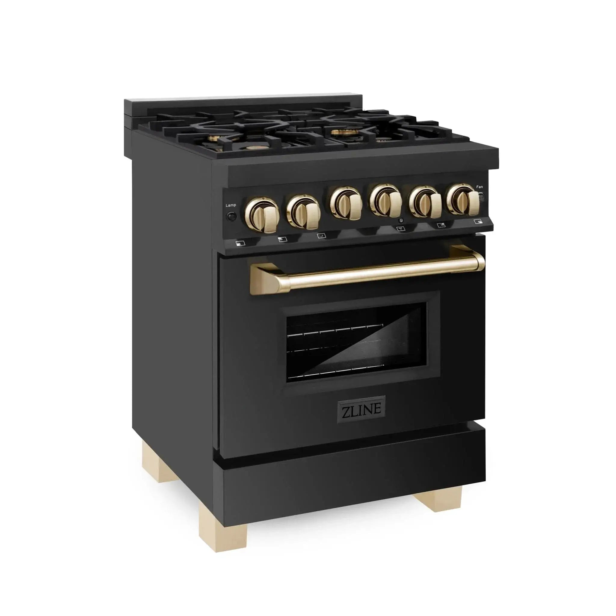 ZLINE 24" Autograph Addition Gas Range, Black stainless,RGBZ-24-G by Farmhouse Kitchen and Bath
