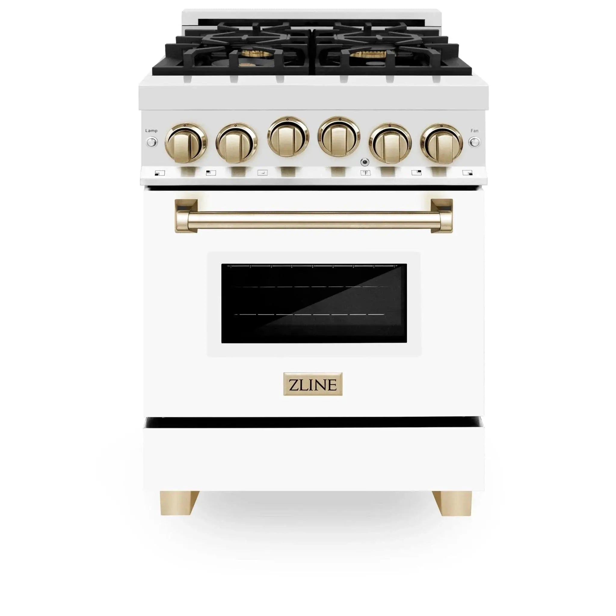 ZLINE 24" Autograph Edition, Gas Range, White Door, RGZ-WM-24-G by Farmhouse Kitchen and Bath