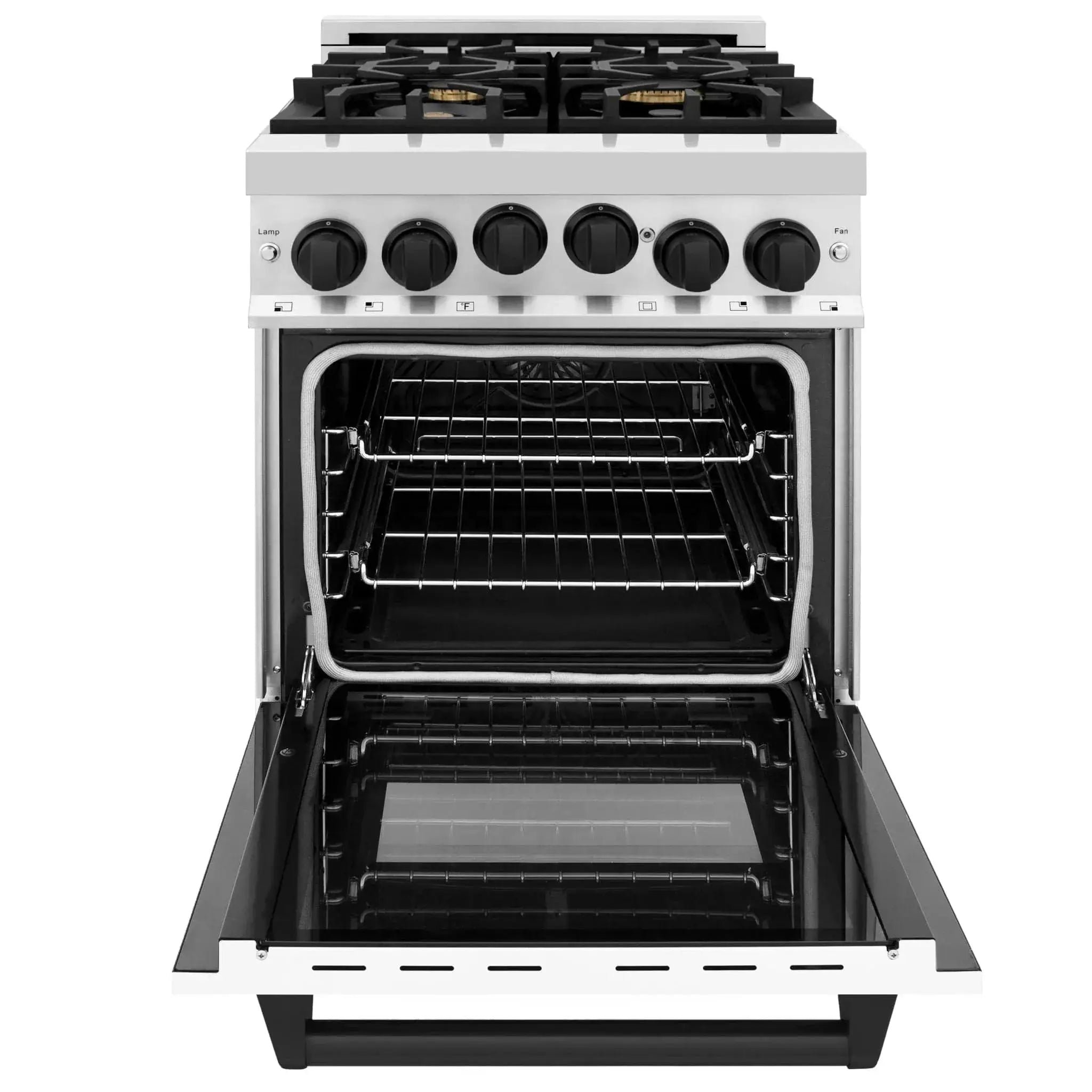 ZLINE 24" Autograph Edition, Gas Range, White Door, RGZ-WM-24-MB by Farmhouse Kitchen and Bath
