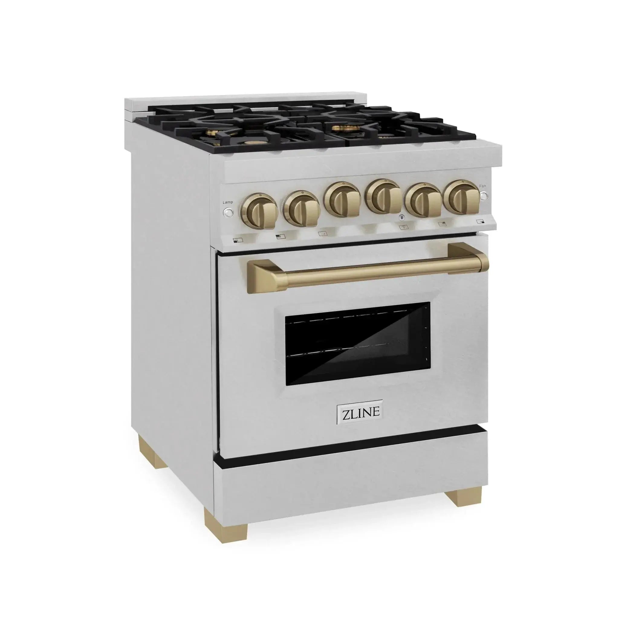 ZLINE 24" Autograph Gas Range Gas, DuraSnow, RGSZ-SN-24-CB by Farmhouse Kitchen and Bath