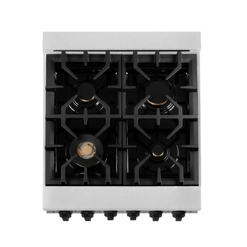 ZLINE 24" Autograph Gas Range Gas, DuraSnow, RGSZ-SN-24-MB by Farmhouse Kitchen and Bath