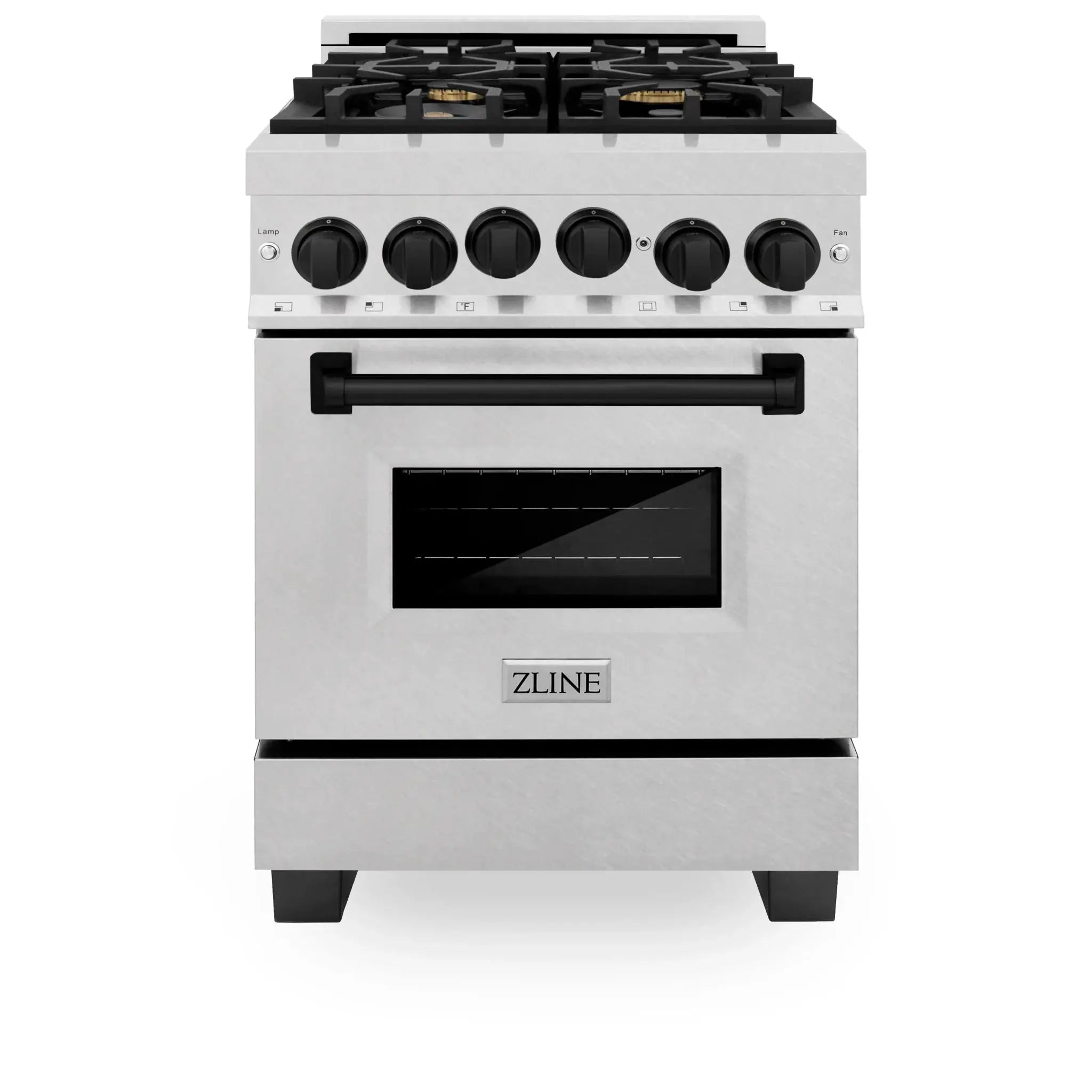 ZLINE 24" Autograph Gas Range Gas, DuraSnow, RGSZ-SN-24-MB by Farmhouse Kitchen and Bath