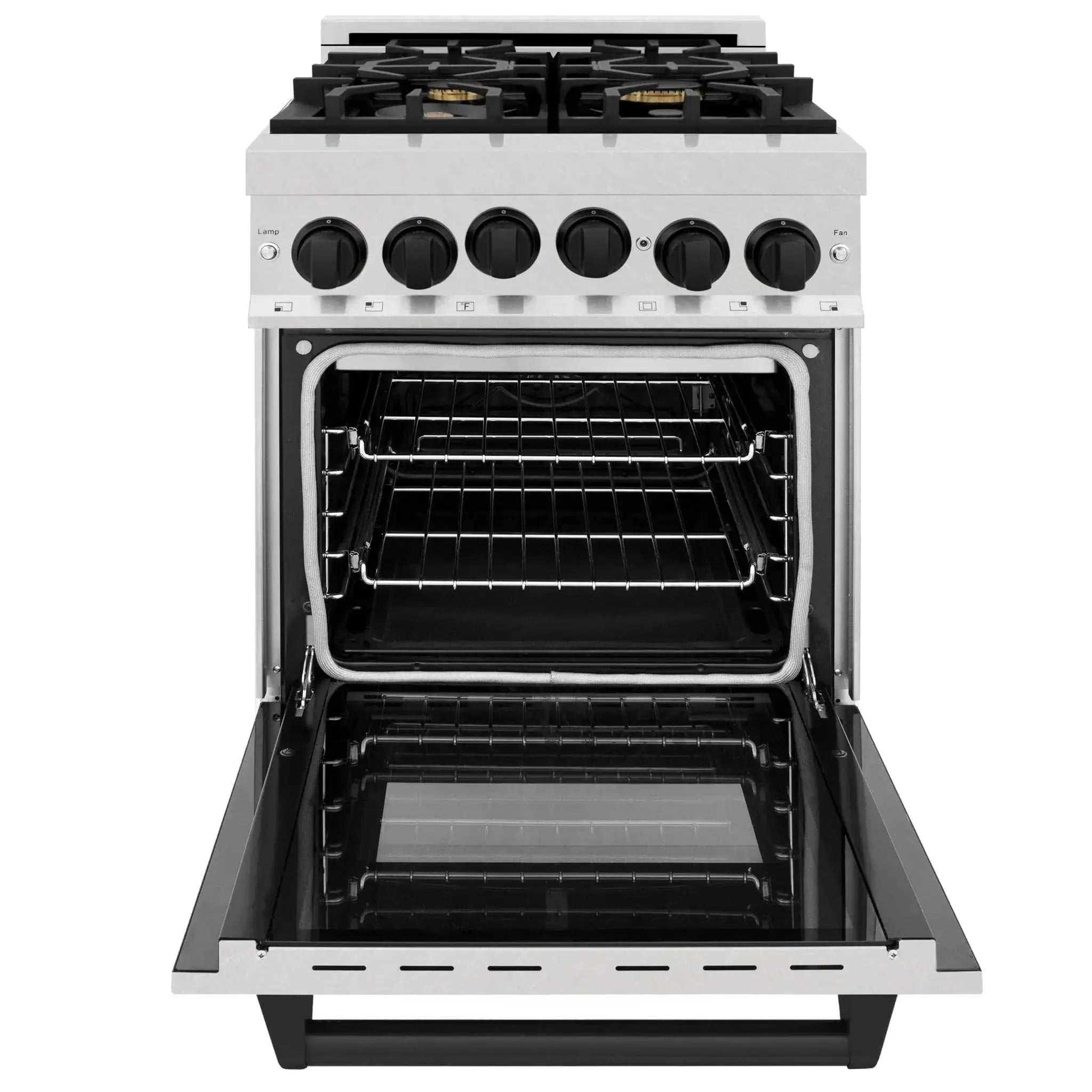 ZLINE 24" Autograph Gas Range Gas, DuraSnow, RGSZ-SN-24-MB by Farmhouse Kitchen and Bath