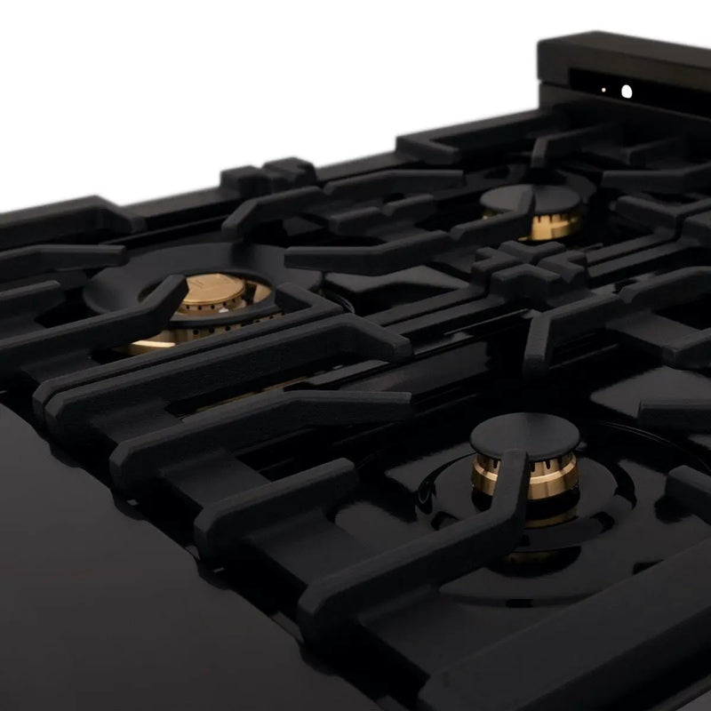 ZLINE 24" Black Stainless, Gas Brass Burner, Electric Range, RAB-BR-24 by Farmhouse Kitchen and Bath