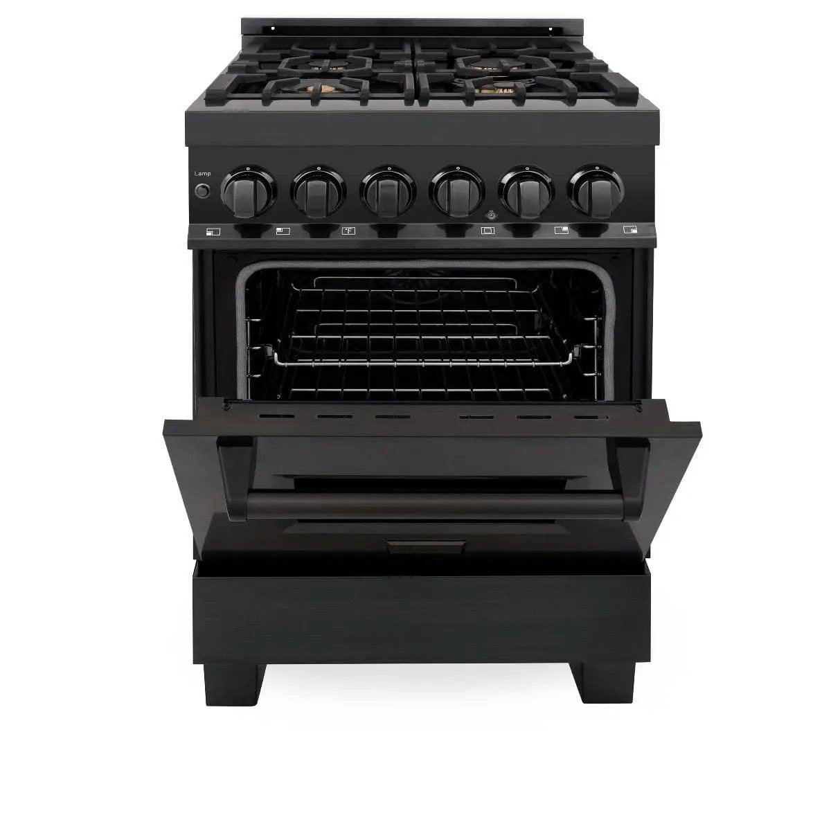 ZLINE 24" Black Stainless, Gas Brass Burner, Electric Range, RAB-BR-24 by Farmhouse Kitchen and Bath