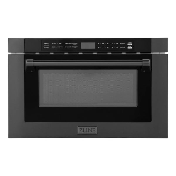 ZLINE 24" Built-in Microwave Drawer, Black Stainless Steel, MWD-1-BS-H