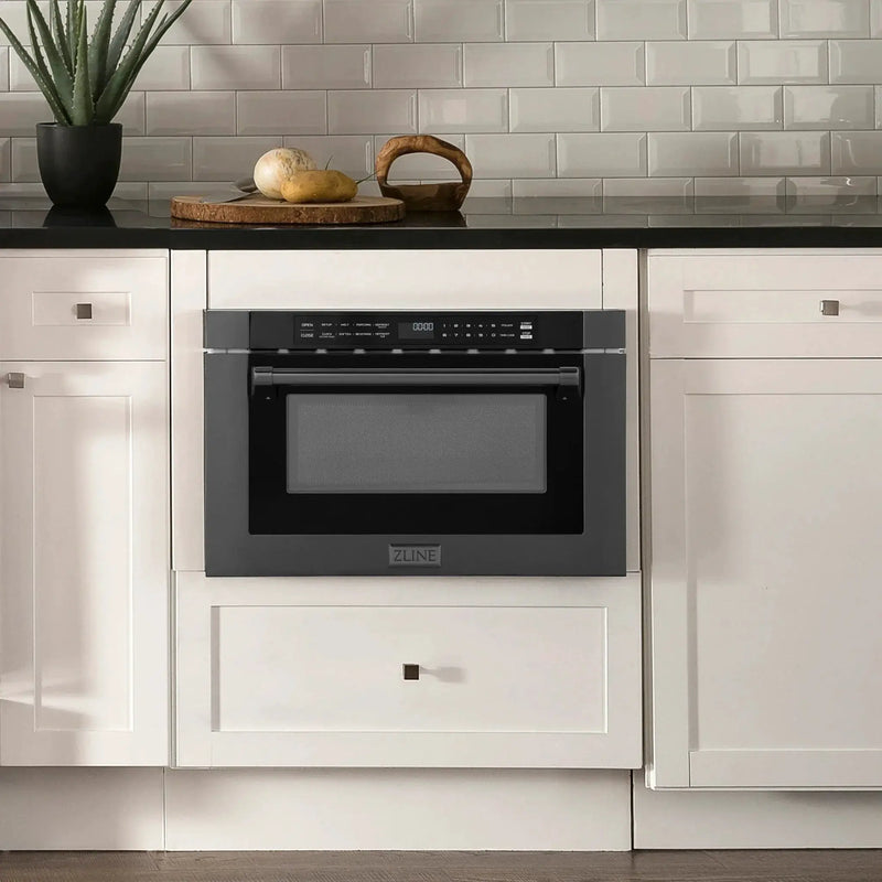 ZLINE 24" Built-in Microwave Drawer, Black Stainless Steel, MWD-1-BS-H by Farmhouse Kitchen and Bath