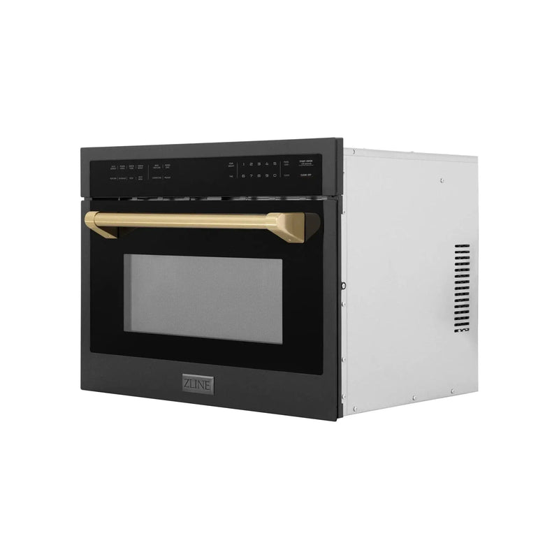 ZLINE 24" Convection Microwave, Black Stainless, Bronze MWOZ-24-BS-CB by Farmhouse Kitchen and Bath