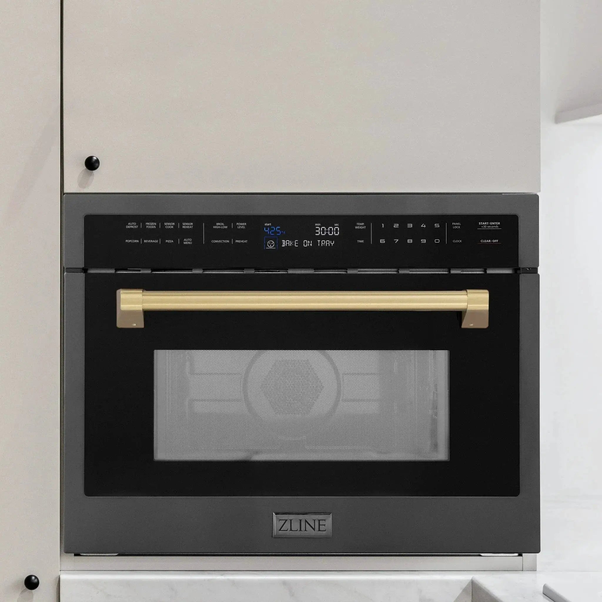 ZLINE 24" Convection Microwave, Black Stainless, Bronze MWOZ-24-BS-CB by Farmhouse Kitchen and Bath