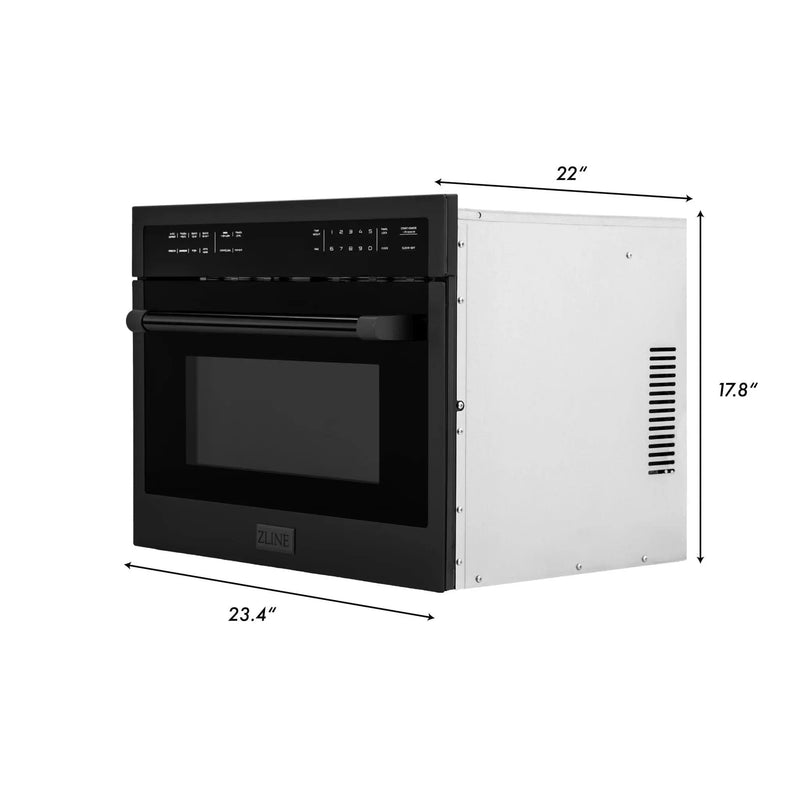 ZLINE 24" Convection Microwave, Black Stainless, MWO-24-BS by Farmhouse Kitchen and Bath
