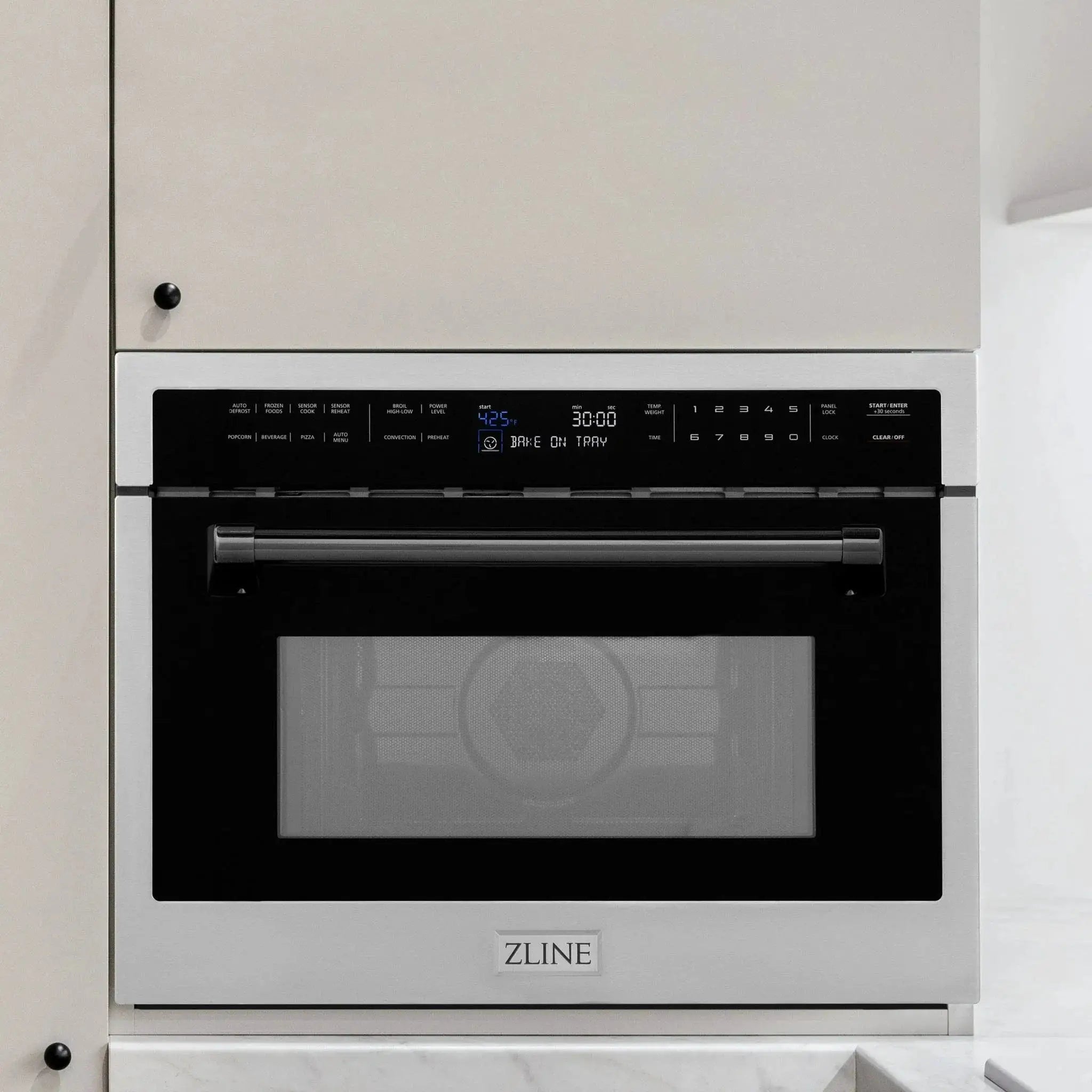 ZLINE 24" Convection Microwave, Stainless Steel, Black MWOZ-24-MB by Farmhouse Kitchen and Bath